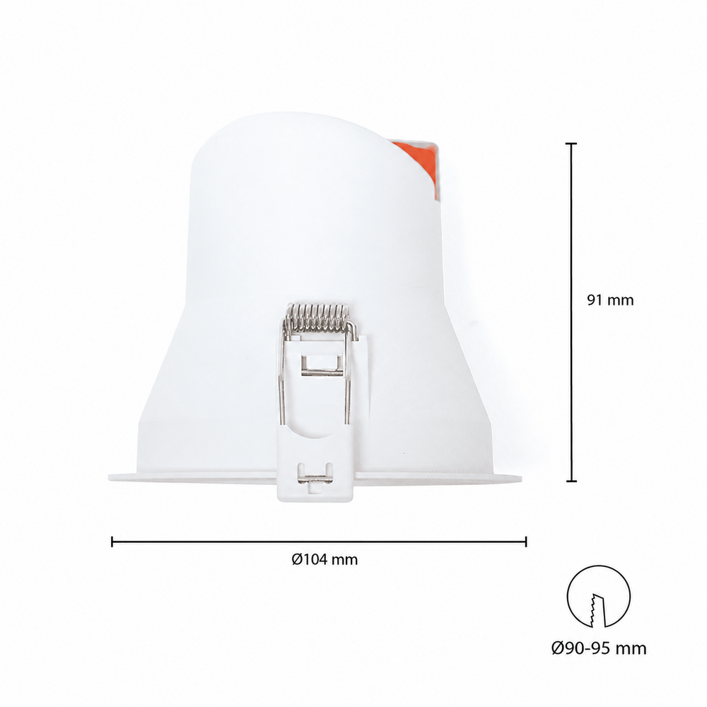 Led inbouwspot 9W dimbaar wit | instelbare lichtkleur 2700K-4000K | 675lm IP44 &Oslash;90mm