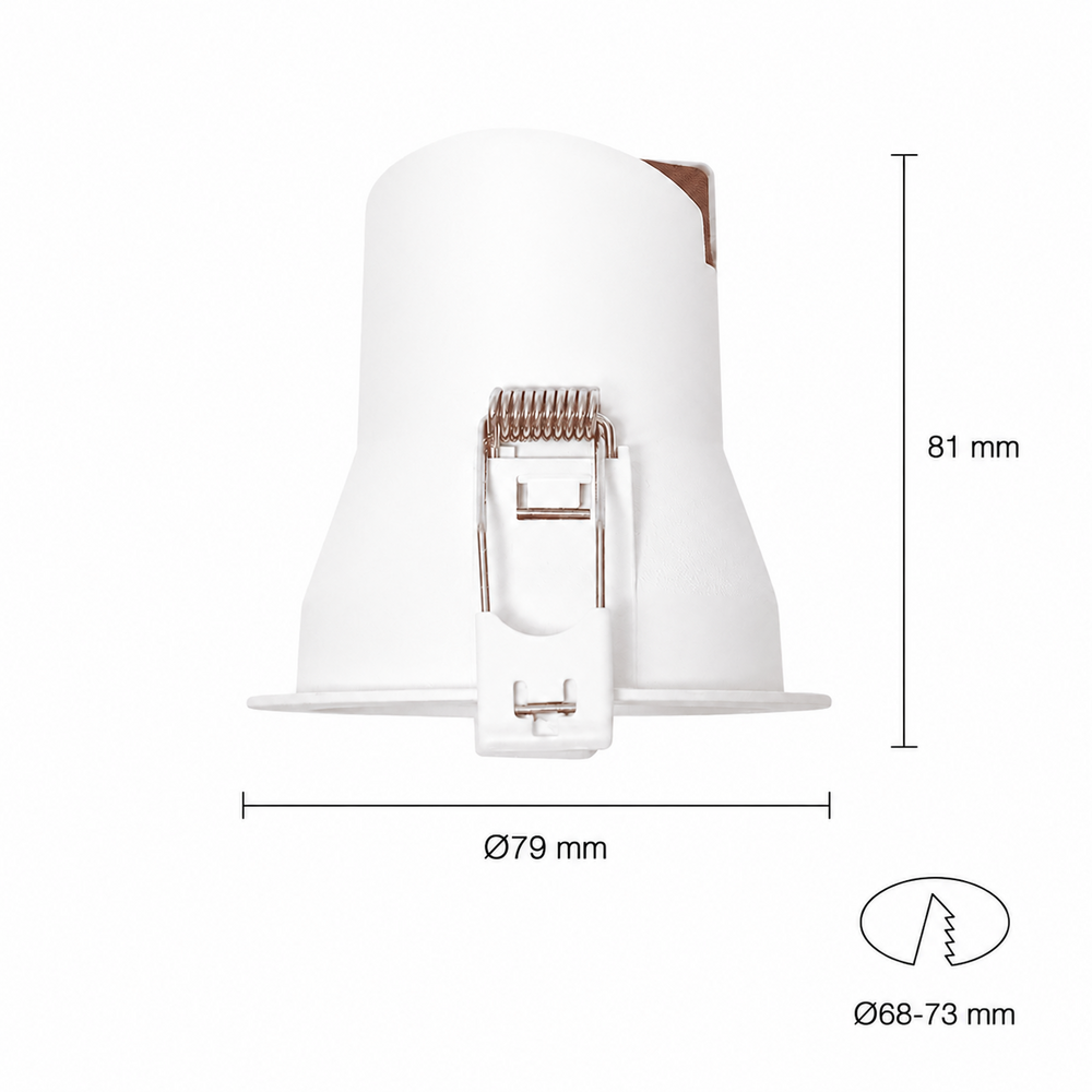 Led inbouwspot 6W dimbaar wit | instelbare lichtkleur 2700K-4000K | 450lm IP44 &Oslash;68mm