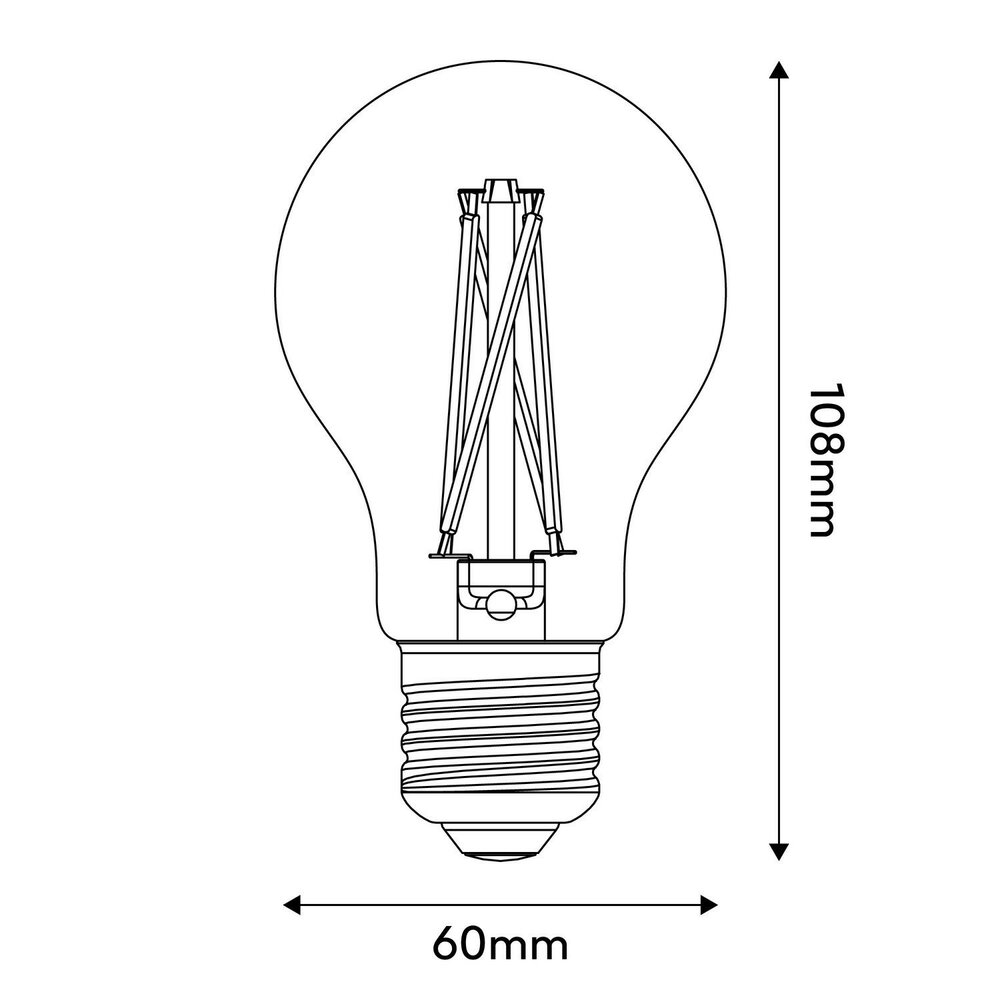 LED Filament Birne A60 E27 7W 2200K | 720lm | dimmbar