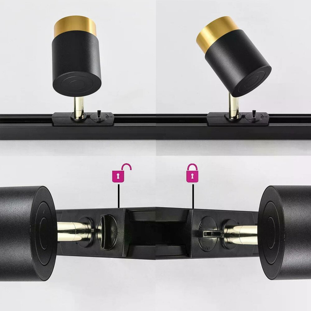 1-fase railspot Lexi | GU10 fitting | Zwart goud