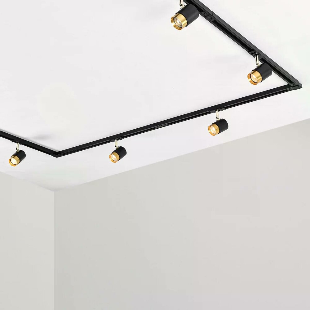 1-fase railspot Lexi | GU10 fitting | Zwart goud
