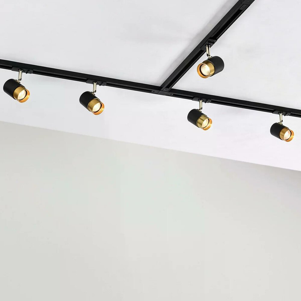 1-fase railspot Lexi | GU10 fitting | Zwart goud
