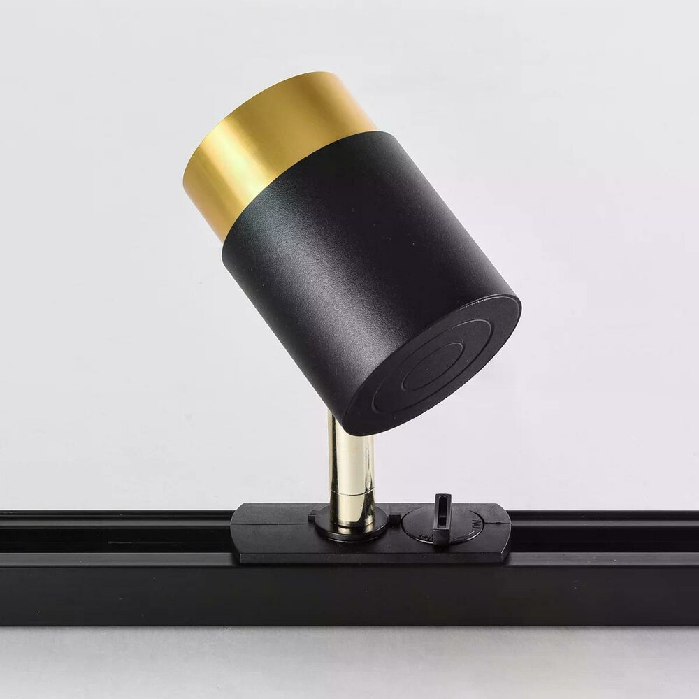 1-fase railspot Lexi | GU10 fitting | Zwart goud
