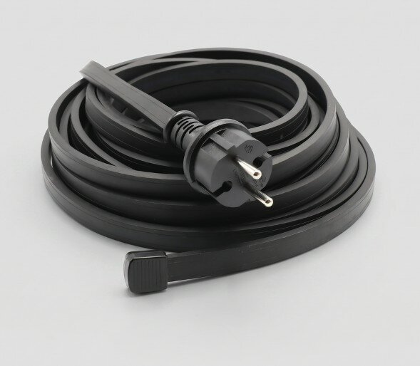 Festoon cable 3 metre black | Without lamp holders | Plug and end cap IP44