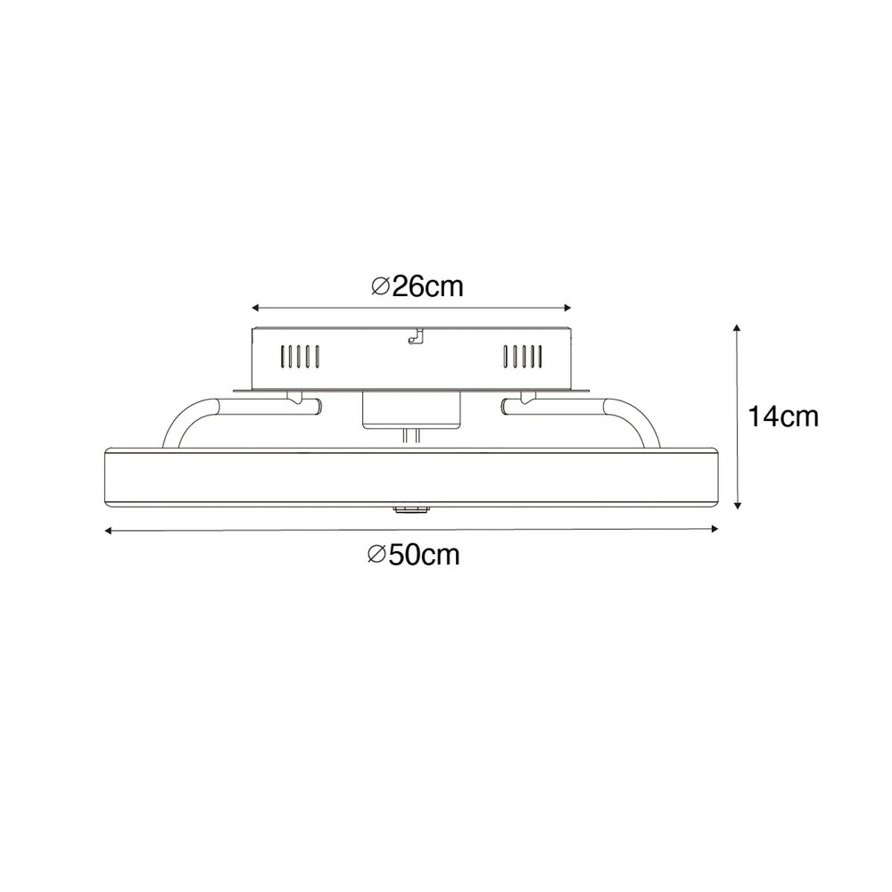Ceiling fan Maddy black 50cm | Dimmable LED | With remote control