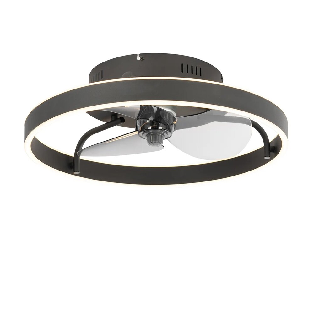 Ceiling fan Maddy black 50cm | Dimmable LED | With remote control