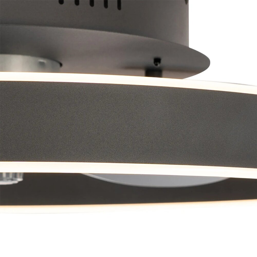 Ceiling fan Maddy black 50cm | Dimmable LED | With remote control