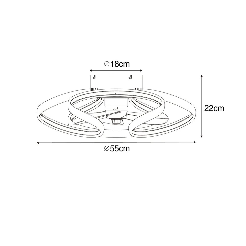 Ceiling fan Mandy black 55cm | Dimmable LED | With remote control