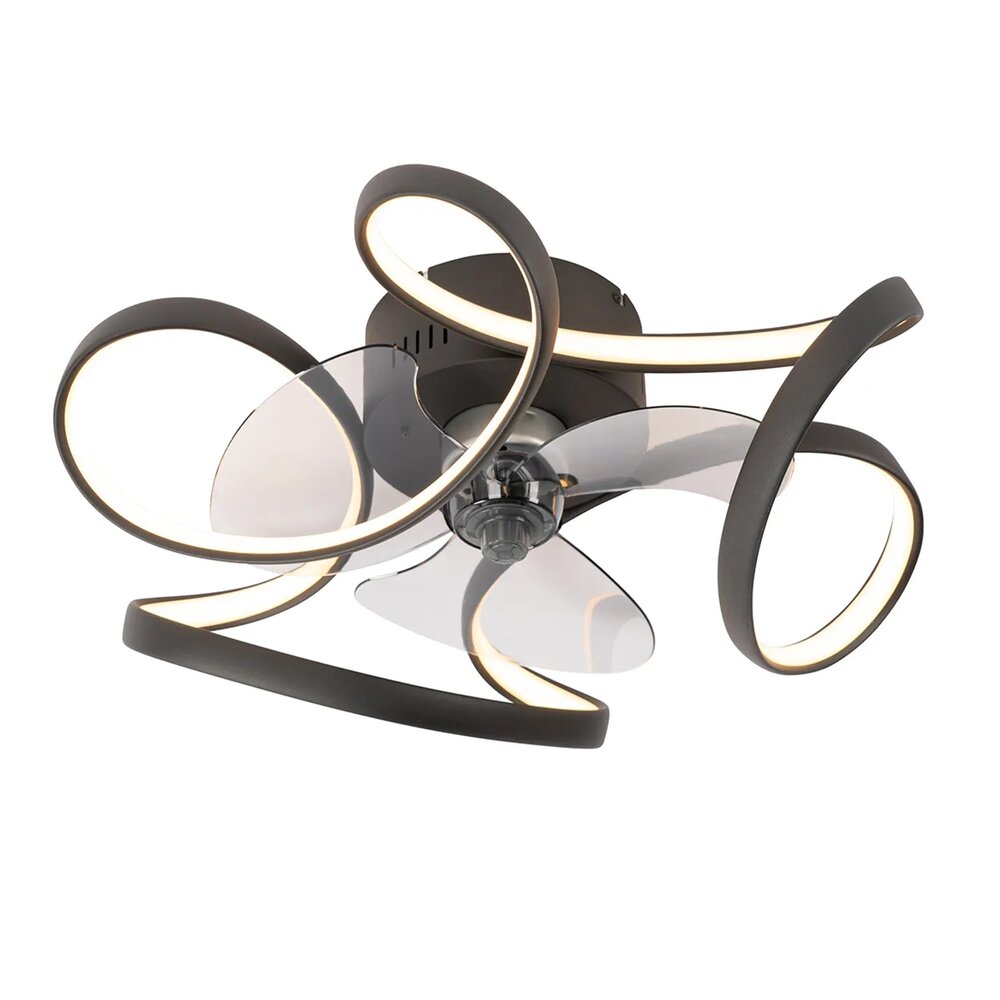 Ceiling fan Mandy black 55cm | Dimmable LED | With remote control