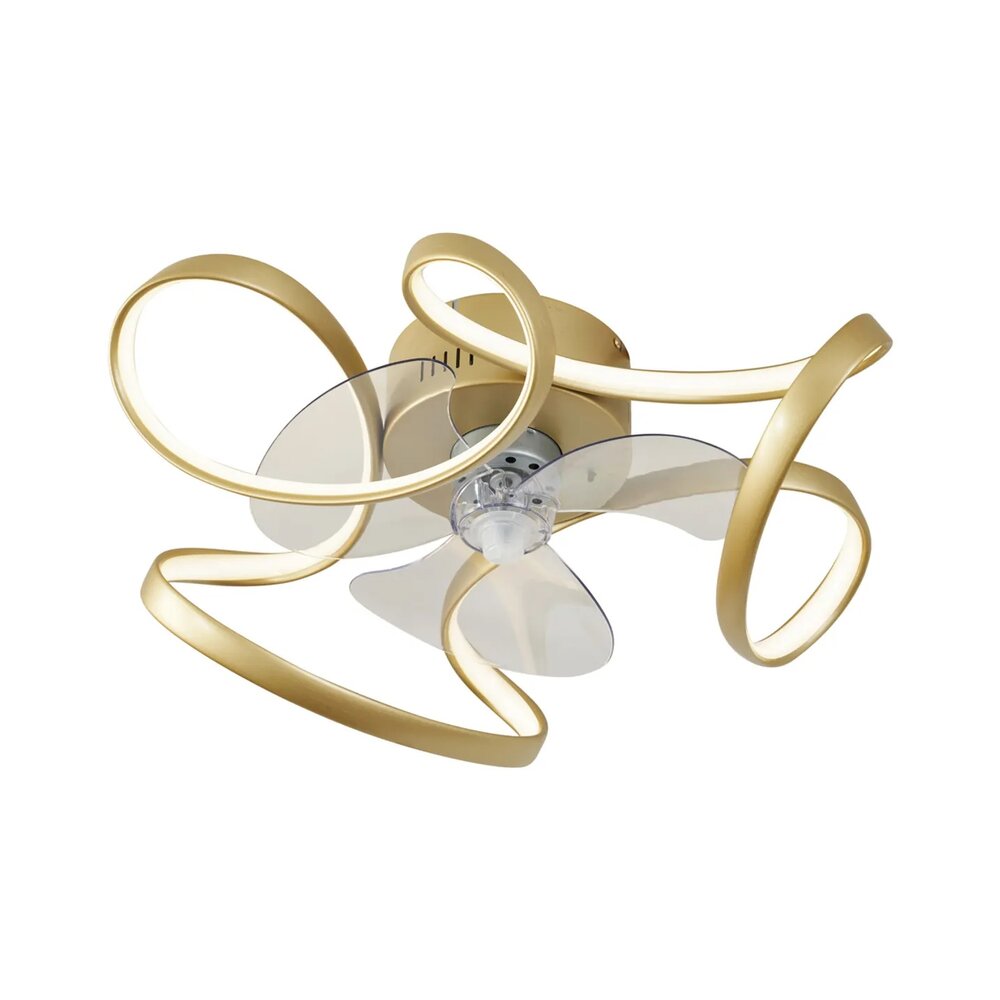 Ceiling fan Mandy brass 60cm | Dimmable LED | With remote control