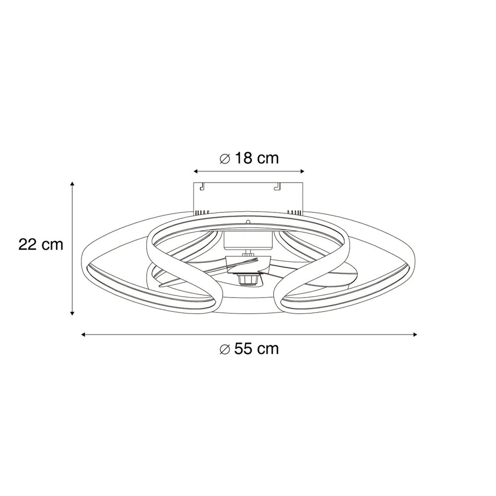 Ceiling fan Mandy brass 60cm | Dimmable LED | With remote control