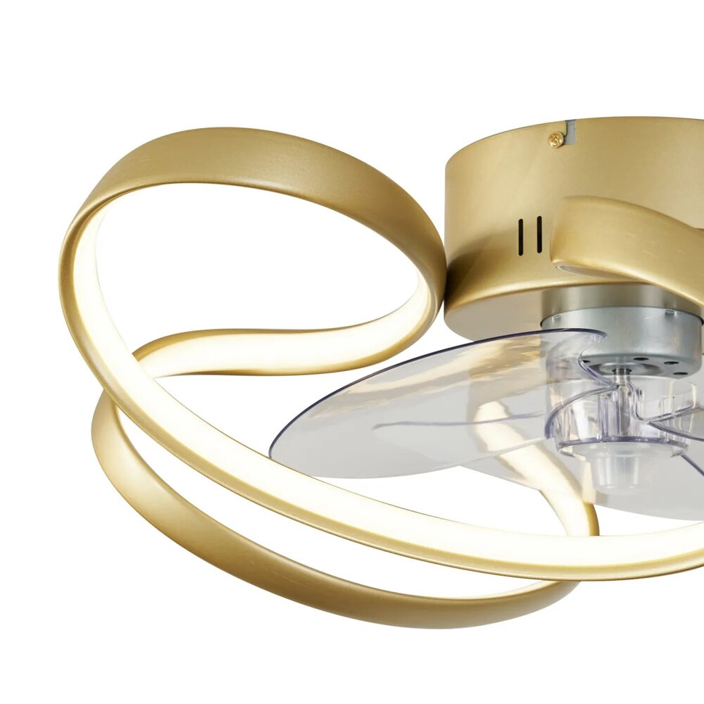 Ceiling fan Mandy brass 60cm | Dimmable LED | With remote control