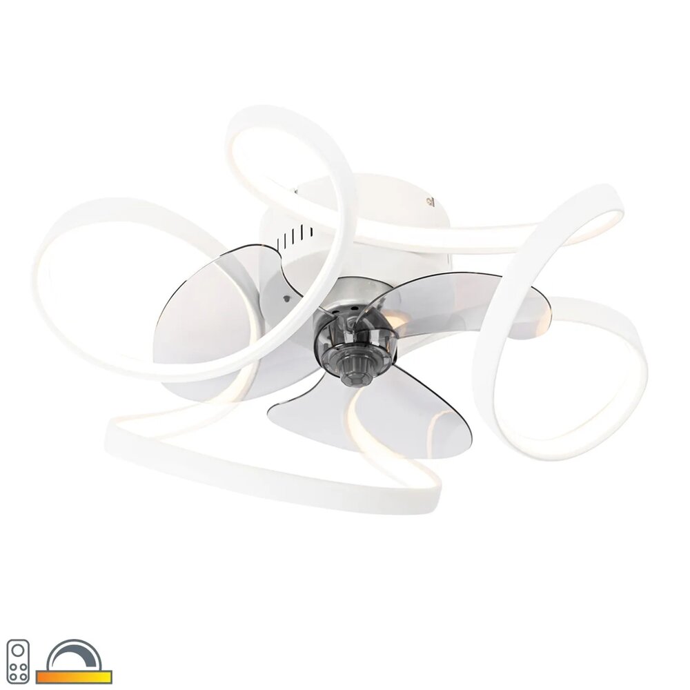 Ceiling fan Mandy white 55cm | Dimmable LED | With remote control