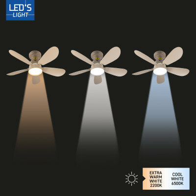 Ceiling light with fan taupe 53cm | Dimmable LED | With remote control