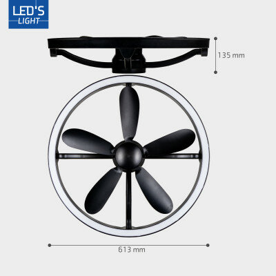 Ceiling light with fan black 61cm | Dimmable LED | With remote control