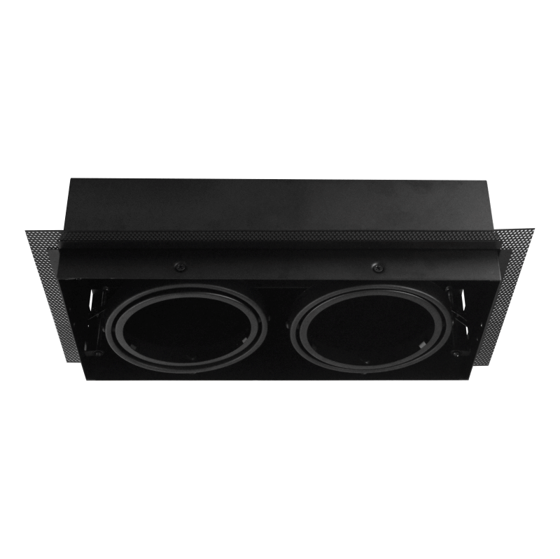 Led inbouw spot armatuur - 2x AR111 zwart | Trimless