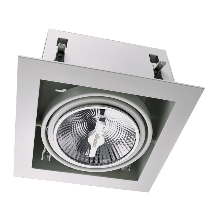 Led inbouw spot armatuur - 1x AR111 Wit | Verzonken