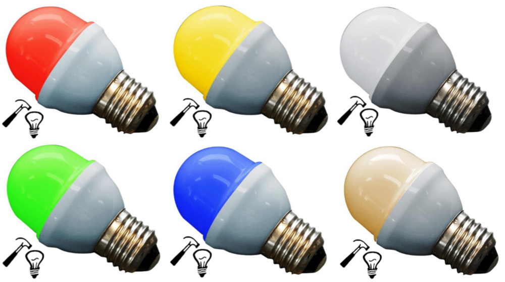 Voordeelset: 10x Gekleurde Lamp Extra Sterk Set van 5 Kleuren
