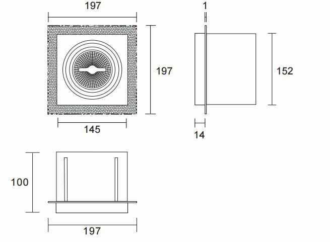 Led inbouw spot armatuur - 1x AR111 Wit | Trimless