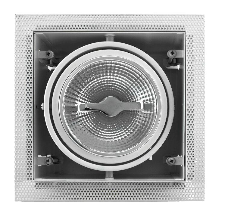 LED Einbau Spot Armatur - 1x AR111 Wei&szlig; | Trimless