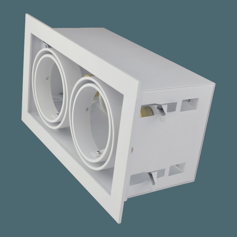 Led inbouw spot armatuur - 2x AR70 Wit| Opdekrand