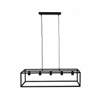 Hanglamp Fremont 5-lichts - 100x25 - Gepoedercoat zwart
