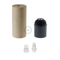 Houten E27 fittinghouder kit voor XL strijkijzersnoer (16mm)