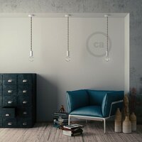 Holz E27 Lampenfassung Kit | Wei&szlig; | f&uuml;r XL B&uuml;geleisenschnur | (16mm)