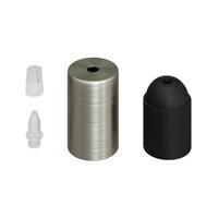 Lampfitting Cilindrisch E27 | Geborsteld Titanium