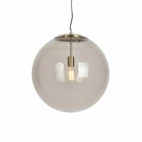 Moderne Hanglamp Messing met Smoke Glas 50 cm - Ball