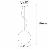 Moderne Hanglamp Messing met Smoke Glas 50 cm - Ball