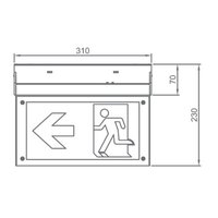 Emergency Light Surface Mount Fixture for Hanging &amp; Wall Mount
