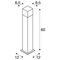 Standing Outdoor Lamp GRAFIT Square | 90 cm | E27