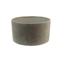 Runde Lampenschirm &oslash;25x25x18 Hellgrau-Stoff