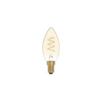 LED Gouden Gloeilamp Carbon Lijn Gebogen Spiraal Filament Kaars C35 2,5W 136Lm E14 1800K Dimbaar - C01