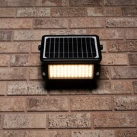 Solar Buitenlamp 1080lm 3000K Zwart met IP65 Beveiliging op muur