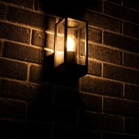 1xE27 Buitenlamp zonder lichtbron - Wandarmatuur op muur in het donker