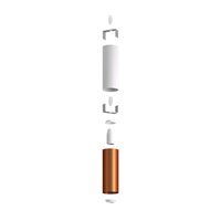 Double metal spotlight E14 matte white &amp; brushed copper