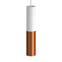 Double metal spotlight E14 matte white &amp; brushed copper