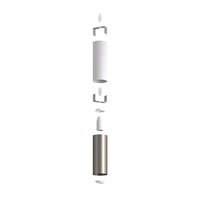 Double metal spotlight E14 matte white &amp; brushed titanium