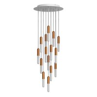 Hanglamp met 15 pendels en lichtbronnen koper &ndash; Made in Italy