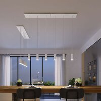Hanglamp met 3 pendels en metalen kap met lamp Dibond Bianco Opaco
