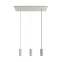 Hanglamp met 3 pendels en metalen kap met lamp Dibond Bianco Opaco