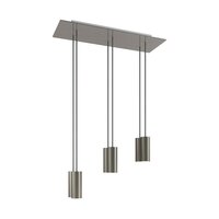 Hanglamp met 6 pendels en metalen kap Satijnstaal Dibond