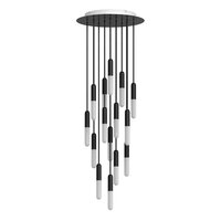 Hanglamp met 15 pendels en lichtbronnen zwart met lamp &ndash; Made in Italy