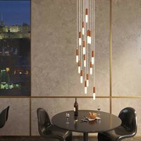 Hanglamp met 15 pendels en lichtbronnen koper met lamp &ndash; Made in Italy