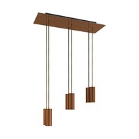 Hanglamp met 6 pendels en metalen kap met lamp Satijnkoper-Dibond