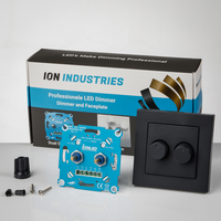 ION INDUSTRIES | Duo LED Dimmer | Mat Antraciet | 2x 0,3&ndash;200W | Incl. Afdekplaat | Fase-afsnijding (RC)