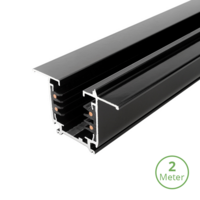 Inbouw 3-fase verlichtingsrail 200cm zwart