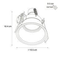 Moderne inbouwspot wit AR70 IP44 | Verzonken | 10,5cm